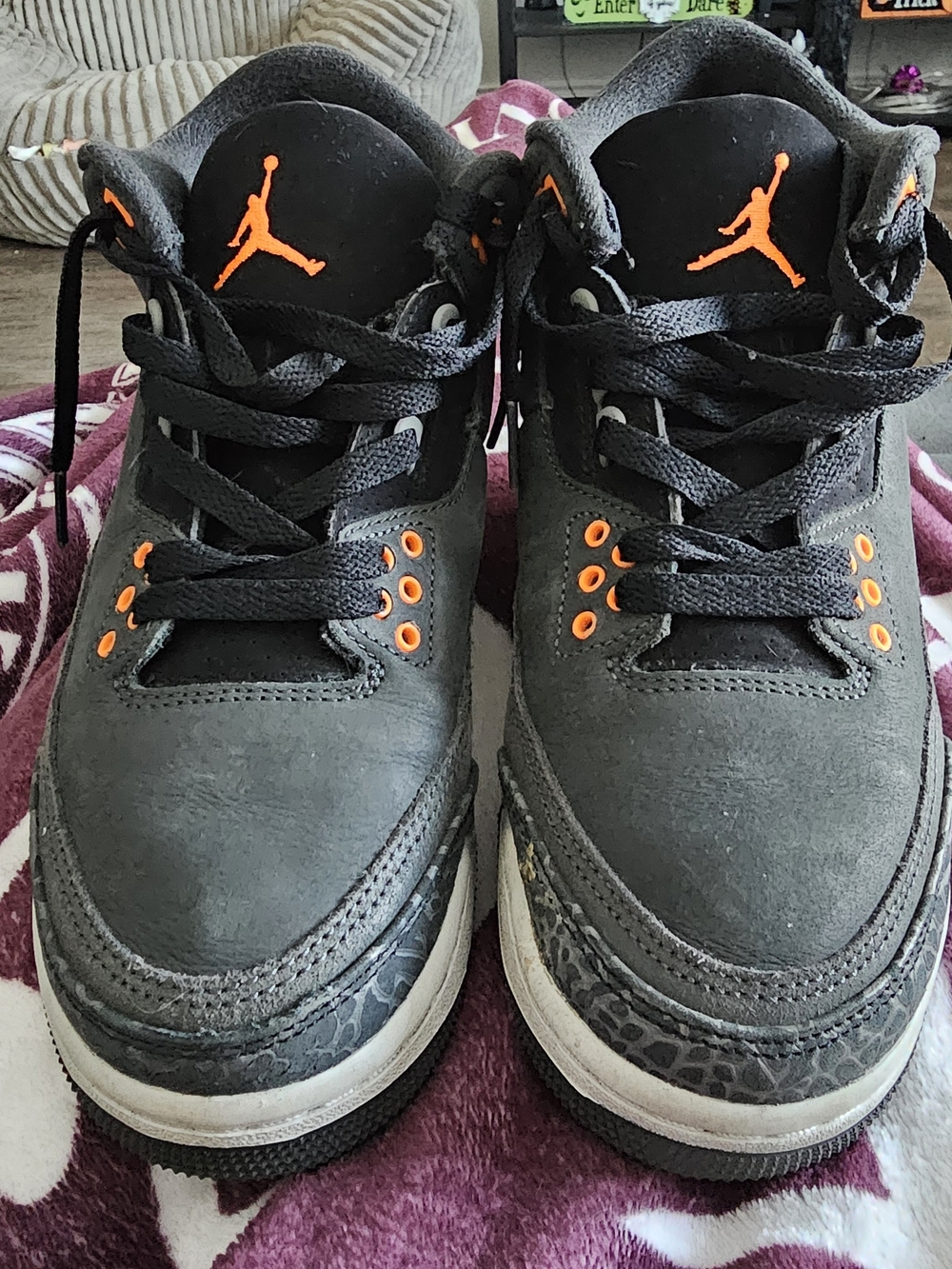 Jordan Kids' Black and Orange Athletic Shoes